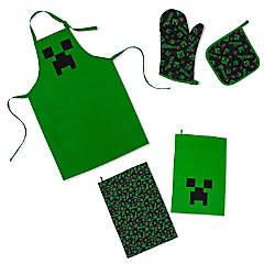 https://s7.orientaltrading.com/is/image/OrientalTrading/SEARCH_BROWSE/minecraft-green-creeper-kitchen-set-apron-oven-mitt-dish-towels-pot-holder~14353784$NOWA$