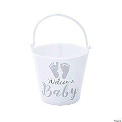 Mini Baby Shower BPA-Free Plastic Favor Pails  - 12 Pc.
