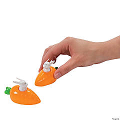 Mini Bunny in Carrot Pull-Back Toys - 12 Pc.