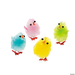 Mini Colorful Chenille Baby Chicks - 36 Pc.
