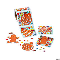 Mini Decorate-a-Christmas-Cookie Sticker Roll - 50 Pc.