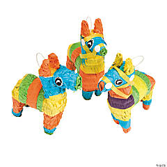 Mini Donkey Piñata Decorations - 3 Pc.