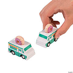 Mini Donut Party Pull-Back Trucks - 12 Pc.