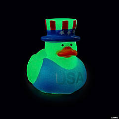 Mini Glow-in-the-Dark Patriotic Rubber Ducks - 24 Pc.