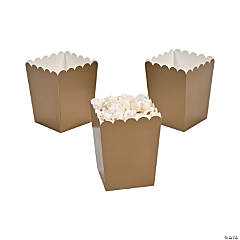 Mini Gold Popcorn Boxes - 24 Pc.