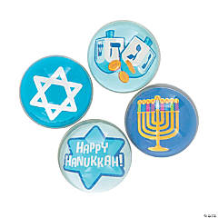 Mini Hanukkah Bouncy Balls - 12 Pc.