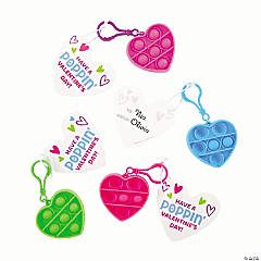 Mini Heart Lotsa Pops Keychain Valentine Exchanges with Card for 12