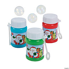 Mini Holiday Bubble Bottles - 24 Pc.
