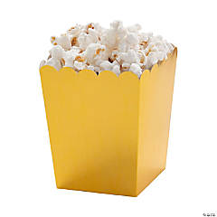 Mini Metallic Gold Popcorn Boxes - 24 Pc.