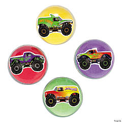 Mini Monster Trucks Bouncy Ball Assortment - 12 Pc.