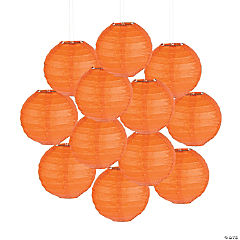 Mini Orange Hanging Paper Lanterns