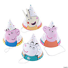 Mini Peppa Pig™ Cone Party Hats - 8 Pc.