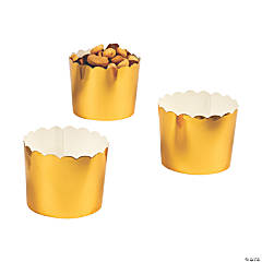 Mini Scalloped Gold Snack Containers - 50 Pc.