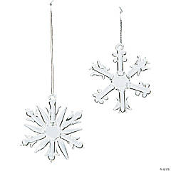 Set of 10 Plastic Crystal Snowflake Ornaments/vintage Snowflake Ornament  Set Christmas 2 