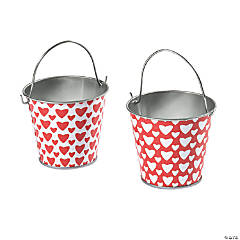 6 Pack Mini Buckets for Kids Party Favors, Small Colorful Metal