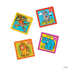 Mini Zoo Animal Slide Puzzles - 12 Pc.