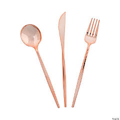 Gold Premium Plastic Cutlery Set 24ct