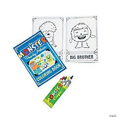Monster Coloring Books with Crayons - 24 Pc.