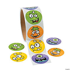 Monster Face Sticker Roll - 100 Pc.