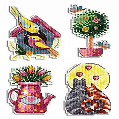 MP Studia - Spring. Magnets SR-578  Plastic Canvas Counted Cross Stitch Kit