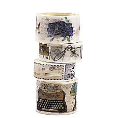 Wrapables Decorative Festive 35mm x 10M Wide Washi Masking Tape, Vintage Furniture