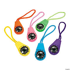 Neon Compasses with Cord - 12 Pc.