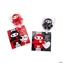 Ninja Lollipops with Valentine's Day Card