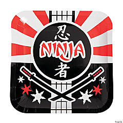 Ninja Warrior Party Samurai Swords Paper Dinner Plates - 8 Ct.