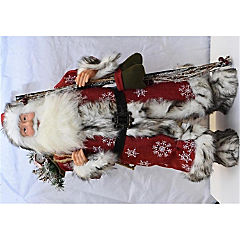 NorthLight 24 in. Santa Claus with Staff &amp; Gloves Christmas Tabletop Decoration