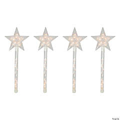 Northlight - 4ct Lighted Star Christmas Pathway Marker with Lawn Stakes Outdoor Decor