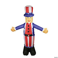 Northlight Inflatable White and Red Lighted Standing Uncle Sam Outdoor Decor  70-Inch