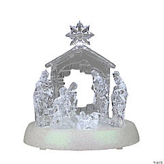 Northlight - LED Holy Family in Stable Christmas Nativity Scene 7.5 Inch