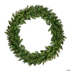 Northlight Pre-Lit Eastern Pine Artificial Christmas Wreath - 48-Inch  Clear Lights