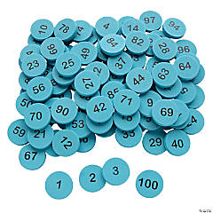 Number 1-100 Counting Coins - 100 Pc.