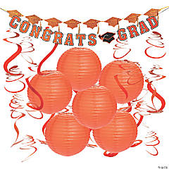 Orange Congrats Grad Hanging Decorations Kit - 20 Pc.