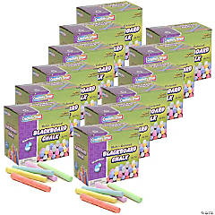 Blackboard chalk - 12 colours assorted - 144 pieces