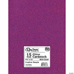 Paper Accents Glitter Cardstock 8.5x 11 85lb 15pc Lavender