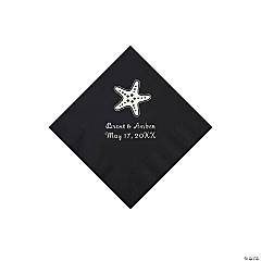 Paper Black Starfish Personalized Napkins - Beverage