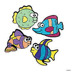 Paper Color Your Own! Fuzzy Fish Magnets