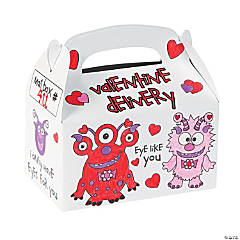 Paper Color Your Own Monster Valentine Boxes