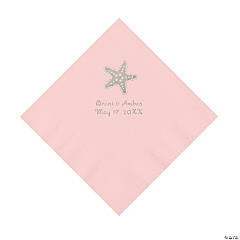 Paper Light Pink Starfish Personalized Napkins - Luncheon