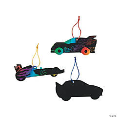 Paper Magic Color Scratch Race Car Ornaments