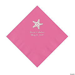 Paper Pink Starfish Personalized Napkins - Luncheon