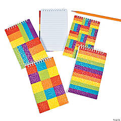 Paper Rainbow Glitter Spiral Notepads