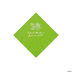 Paper Rose Personalized Lime Beverage Napkins