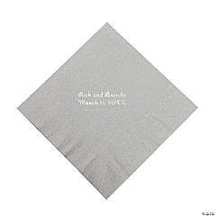 Paper Silver Personalized Luncheon Napkins with Silver Foil