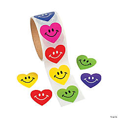 Paper Smile Face Heart Sticker Rolls