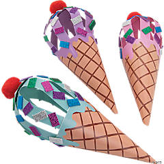 Paper Strip Ice Cream Cone Craft Kit - Makes 12