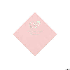 Paper Wedding Ring Personalized Pink Beverage Napkins
