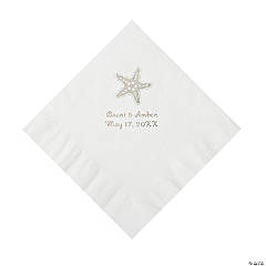 Paper White Starfish Personalized Napkins - Luncheon